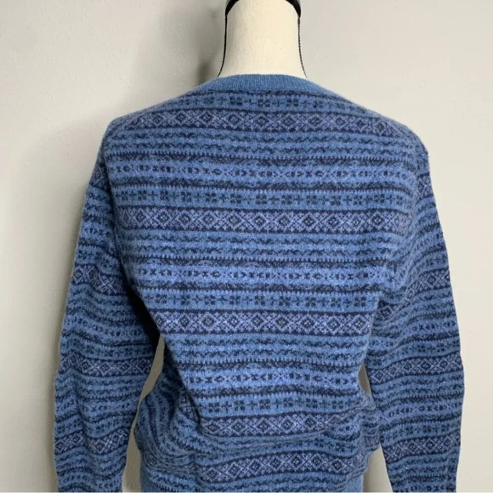 Polo Ralph Lauren Blue Fair Isle Wool Sweater